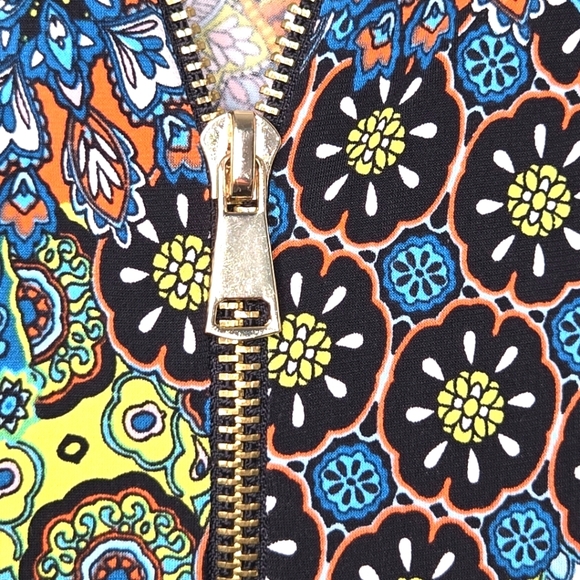 MSK Vibrant Colorful Boho Floral Print Flare Sleeve Shift Dress Small - Picture 7 of 10